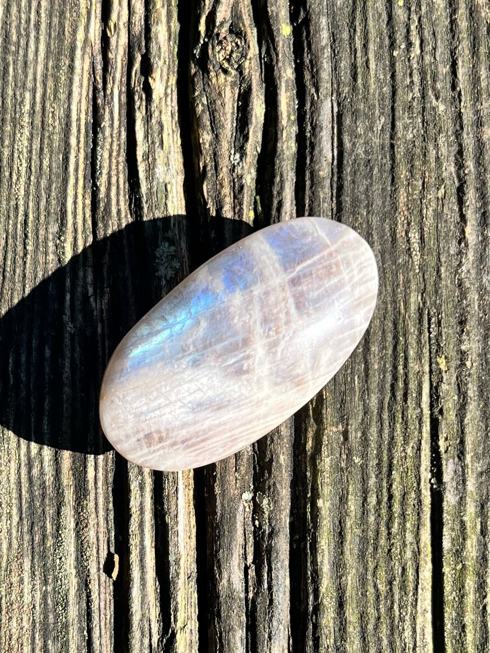 Polished Moonstone Palm Stone